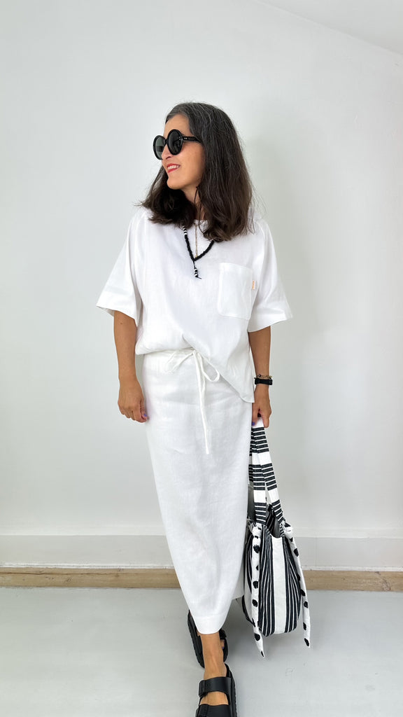 Nähbeispiel vom Panamastretch in der Farbe 'Frozen Yogurt'