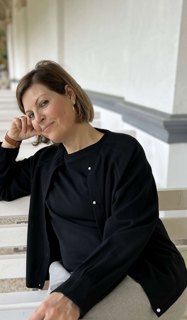 Twinset aus unserem Escadastoff in schwarz