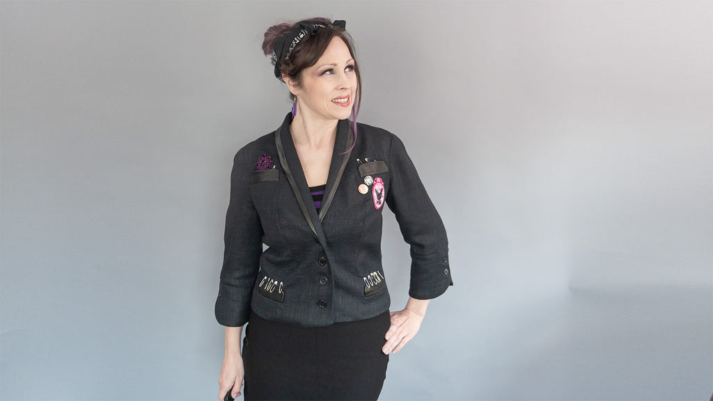 Nähbeispiel von unserem Chanel in Schieferschwarz