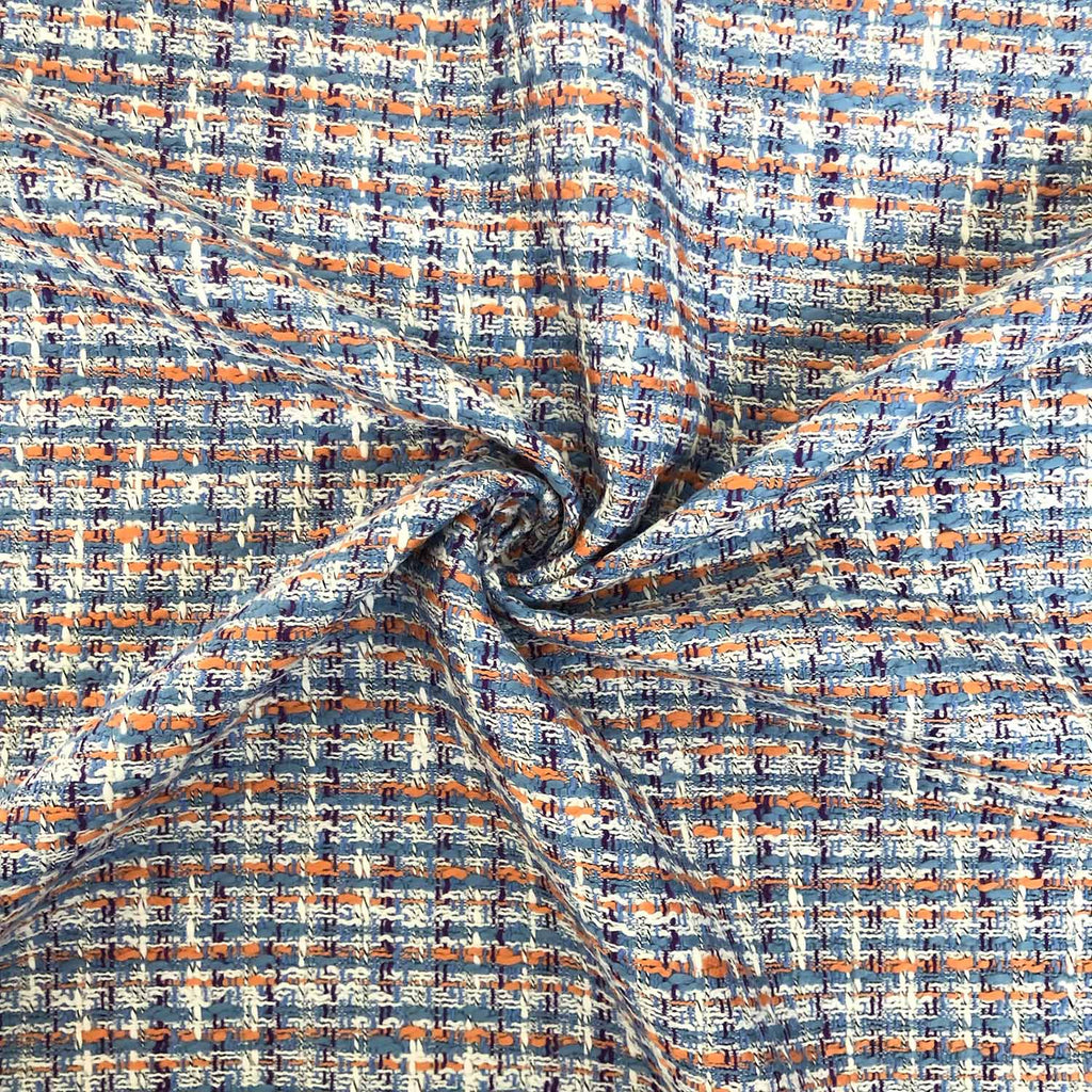 Produktfoto von unserem farbenfrohen 3D-Chanel in Orange, Hellblau, Weiß und Lila. 