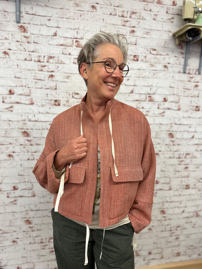 Jacke Trendschnitt No 69 aus unserem German Tweed Fischgrat