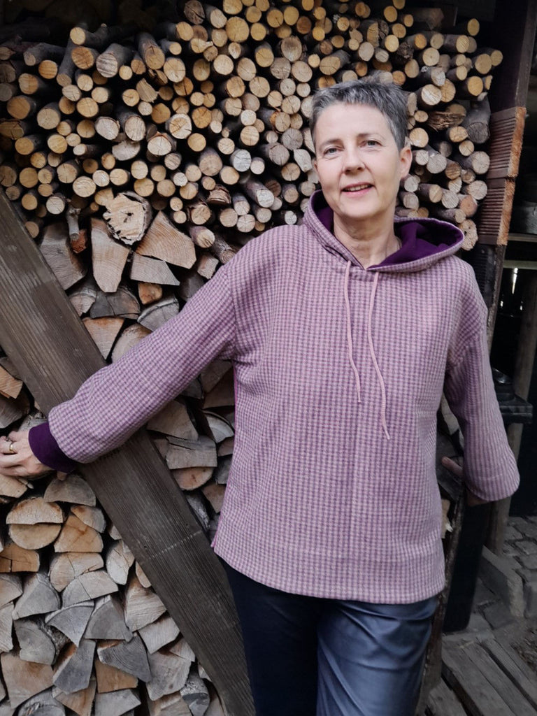 Nähbeispiel Kapuzenbluse 107 aus der Burdastyle 01/2020