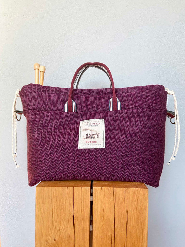 Projekttasche Bi&Si von Springi aus dem German Tweed Fischgrat Tausend und eine Nacht