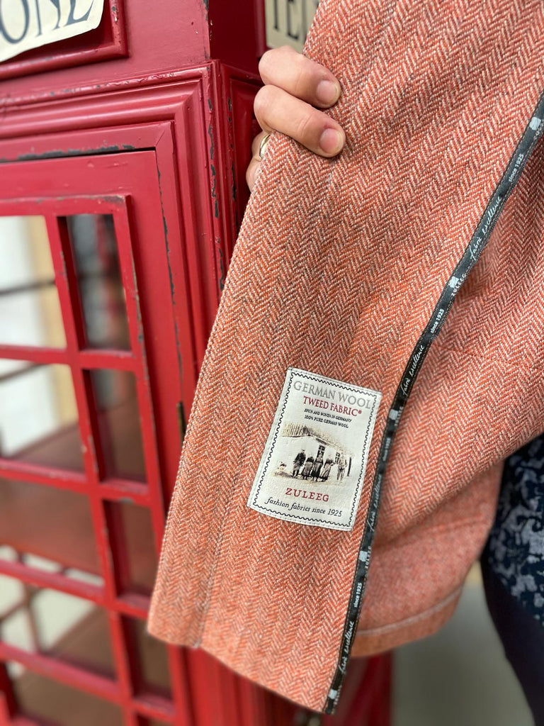 Nähbeispiel aus unserem German Tweed Sterntaler als Kimonojacke von Schneiderakademie