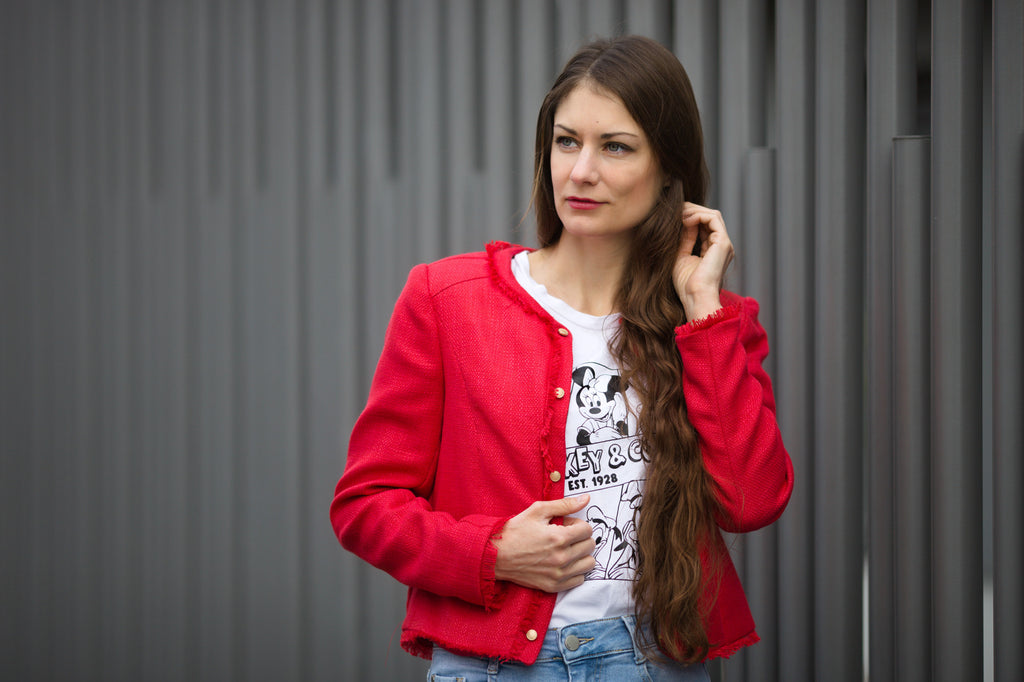 Nähbeispiel von der Farbe Korall