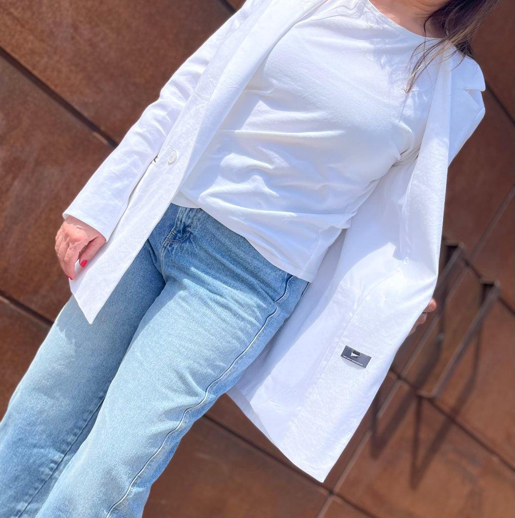 Nähbeispiel vom Panamastretch in der Farbe 'Frozen Yogurt'