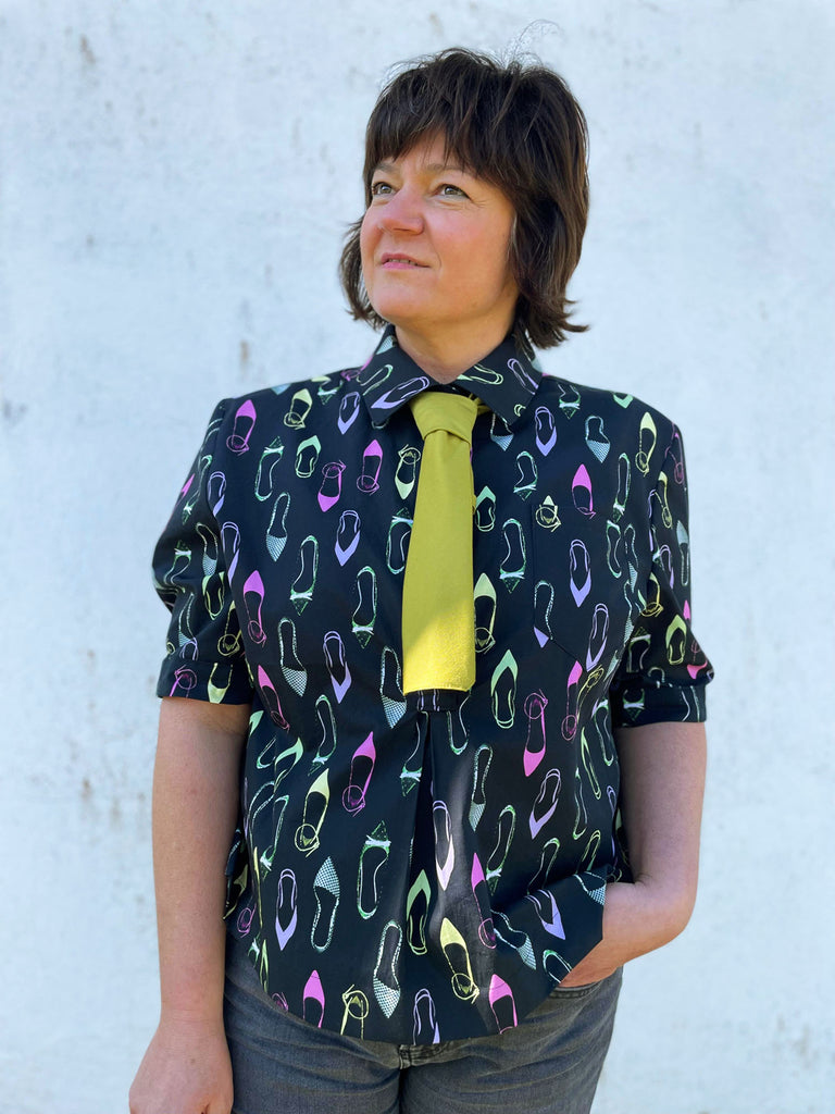 Nähbeispiel von unserem Popeline Summer Heels als Bluse Scout von Merchant&Mills