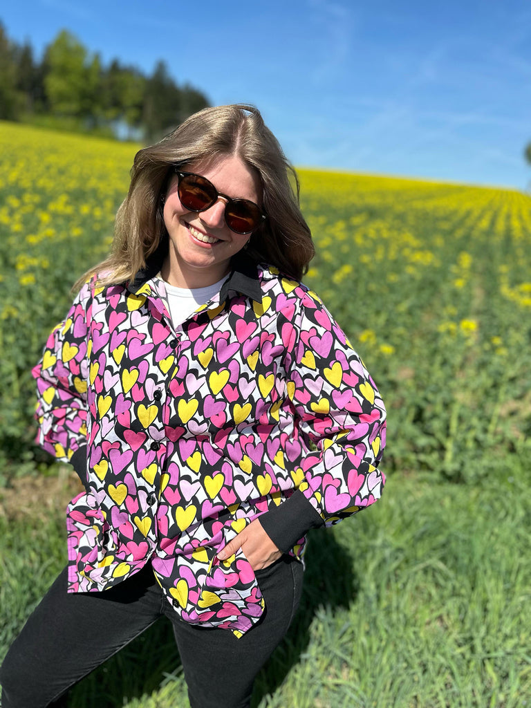 Nähbeispiel von unserem Popeline Heartbeats