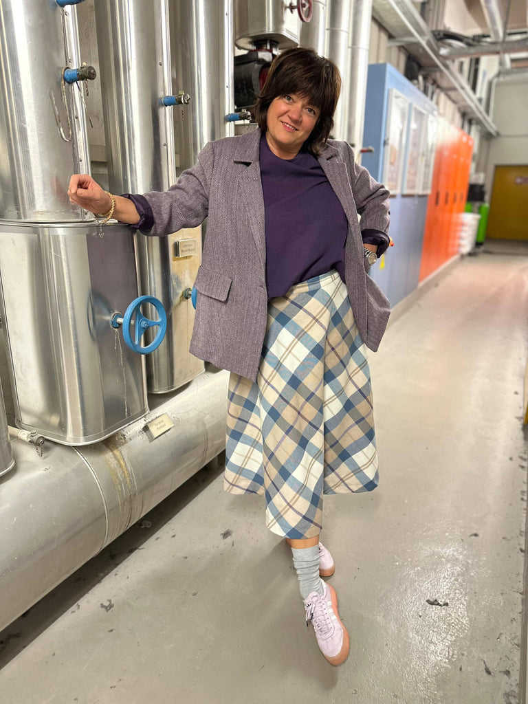 Nähbeispiel aus unserem hochwertigen flanelligen Maxikaro CARRIE