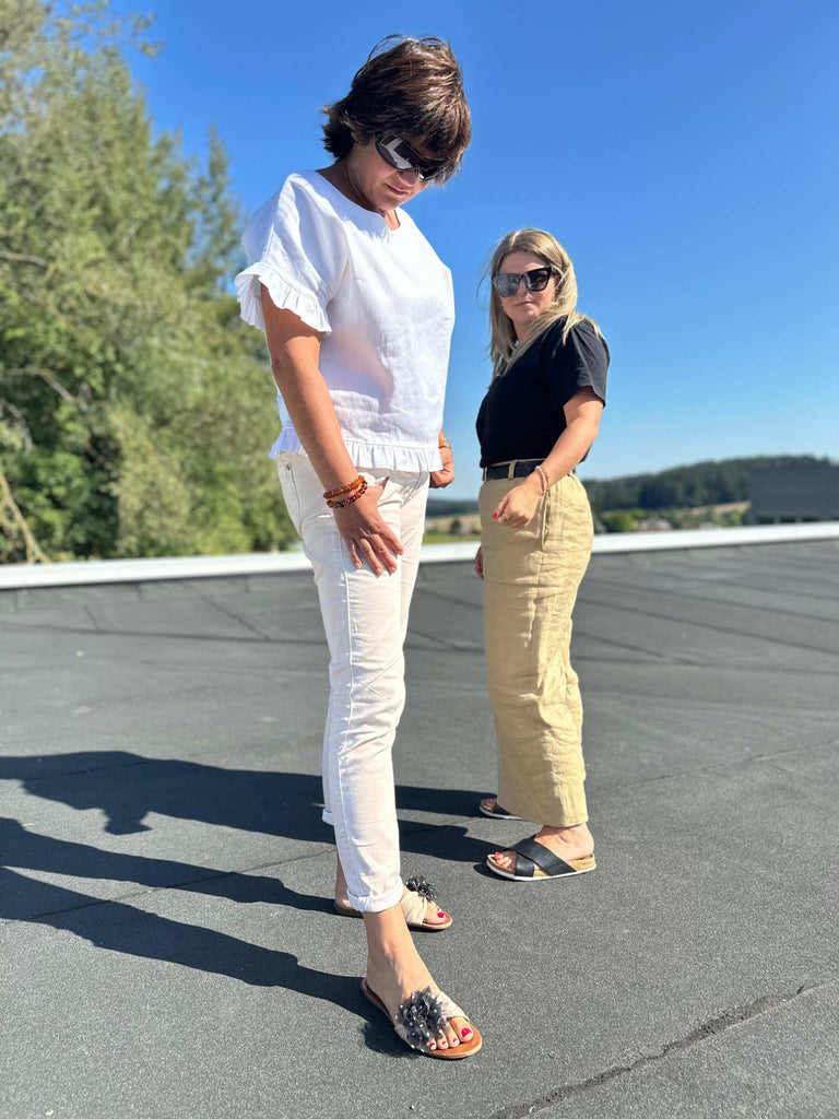 Nähbeispiel vom Panamastretch in der Farbe 'Frozen Yogurt'