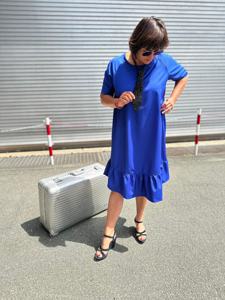 Nähbeispiel unserer Summerwool in der Farbe Saphir