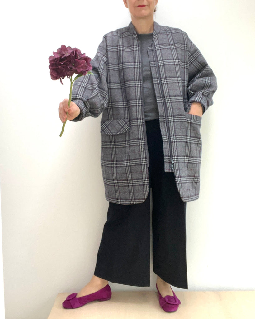 Nähbeispiel vom German Tweed Glencheck Luise als Vinny von Fibremood