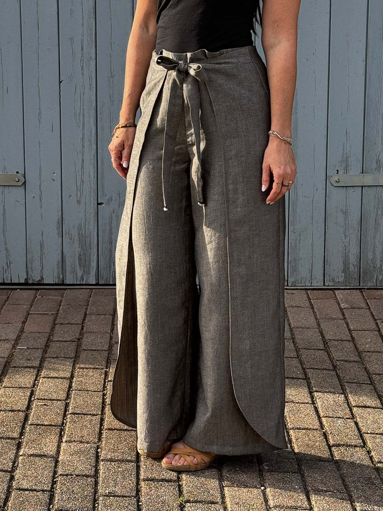 Nähbeispiel vom Wolle-Leinen-Mix in Beige