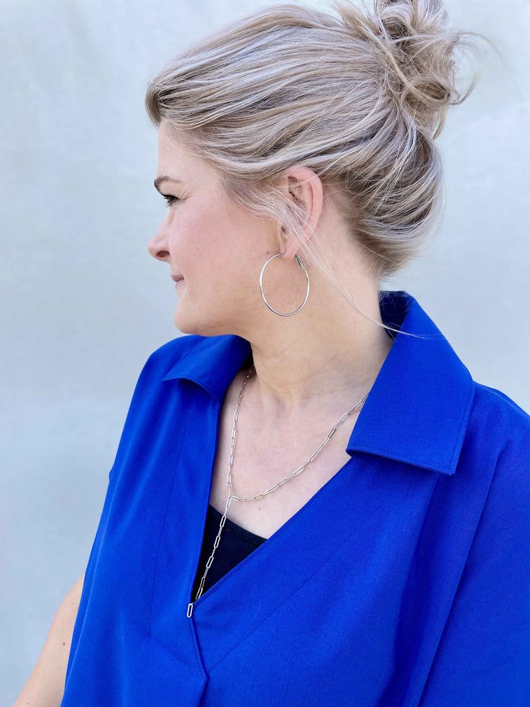 Nähbeispiel unserer Summerwool in der Farbe Saphir