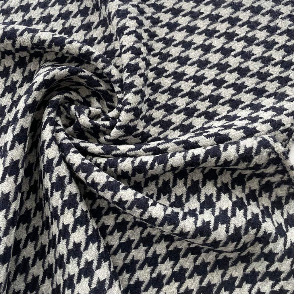 Unser German Tweed Hahnentritt in Navy/Grau